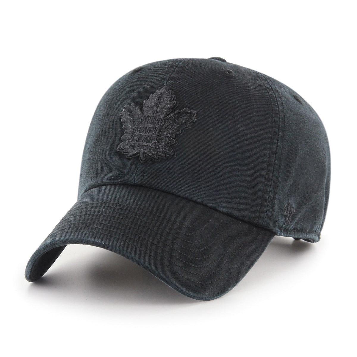 Toronto Maple Leafs NHL 47 Brand Men Black on Black Clean Up Adjustable Hat product image 1, provided for visual reference