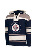 Winnipeg Jets NHL 47 Brand Men Navy Heavyweight Lacer Hoodie product image 1, provided for visual reference and product