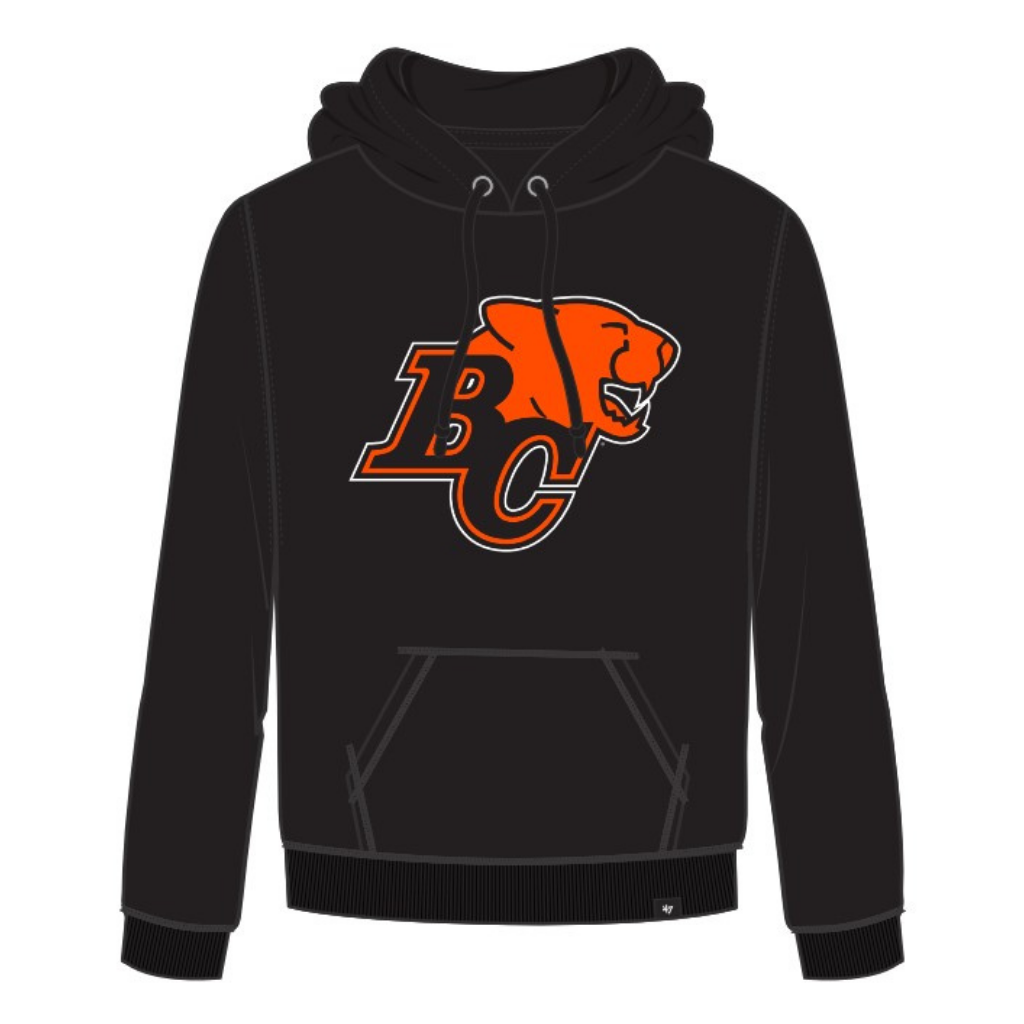 BC Lions CFL 47 Brand Men Black Imprint Headline Pullover Hoodie product image 1, provided for visual reference and product