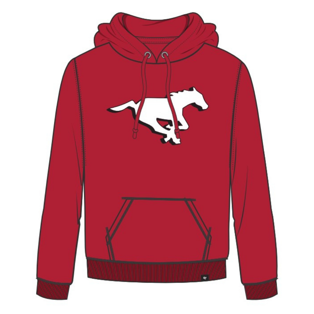 Calgary Stampeders CFL 47 Brand Men Red Imprint Headline Pullover Hoodie product image 1, provided for visual reference and