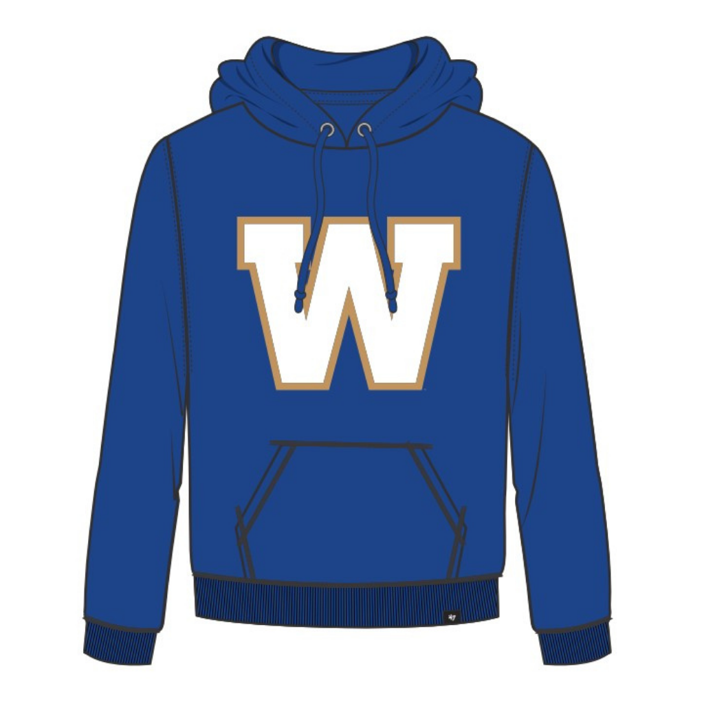 Winnipeg Blue Bombers CFL 47 Brand Men Royal Imprint Headline Pullover Hoodie product image 1, provided for visual reference