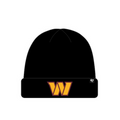 Washington Commanders NFL 47 Brand Men Black Raised Cuff Knit Hat product image 1, provided for visual reference and product