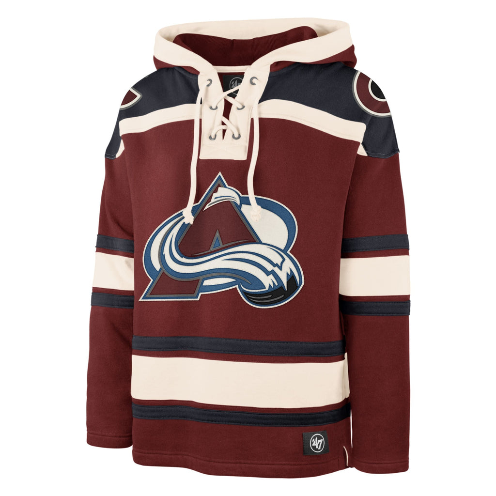 Colorado Avalanche NHL 47 Brand Men Burgundy Heavyweight Lacer Hoodie product image 1, provided for visual reference and
