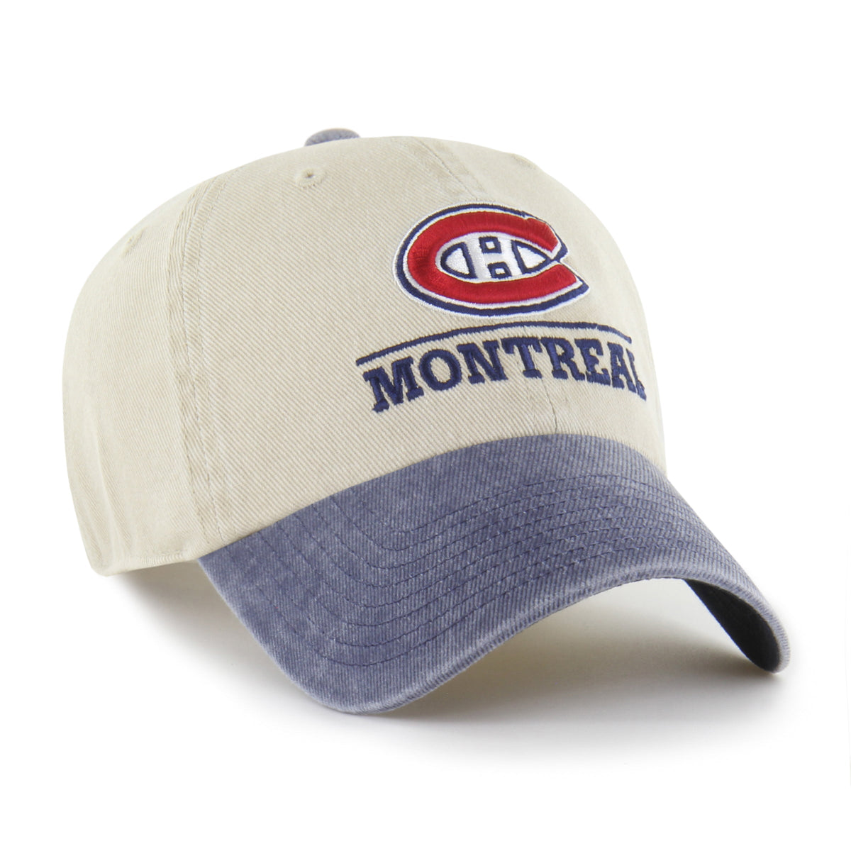 Montreal Canadiens NHL 47 Brand Men Beige Logo Line Two Tone Clean Up Adjustable Hat product image 3, provided for visual