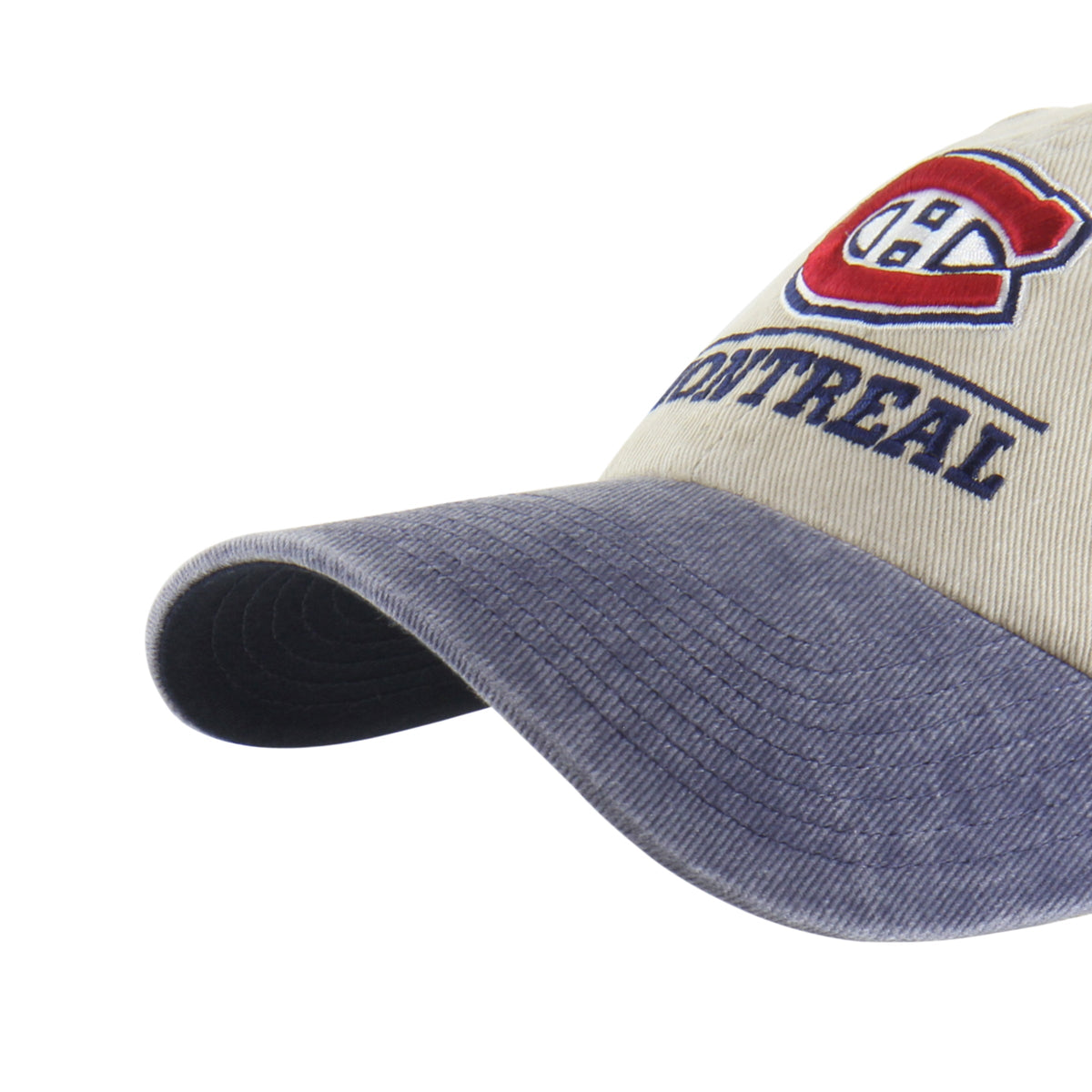 Montreal Canadiens NHL 47 Brand Men Beige Logo Line Two Tone Clean Up Adjustable Hat product image 4, provided for visual