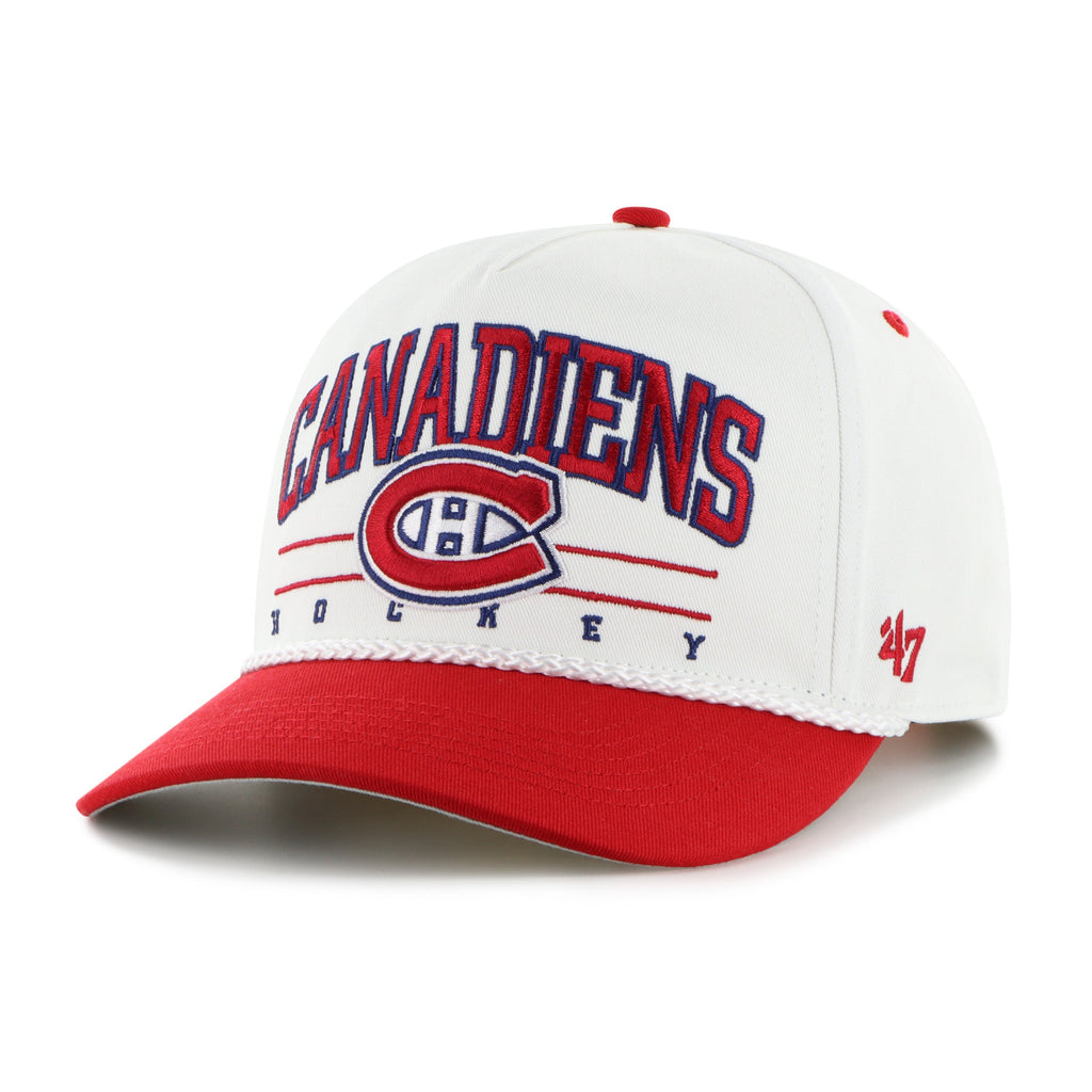 Montreal Canadiens NHL 47 Brand Men White Roscoe Rope Hitch Snapback Hat product image 1, provided for visual reference and