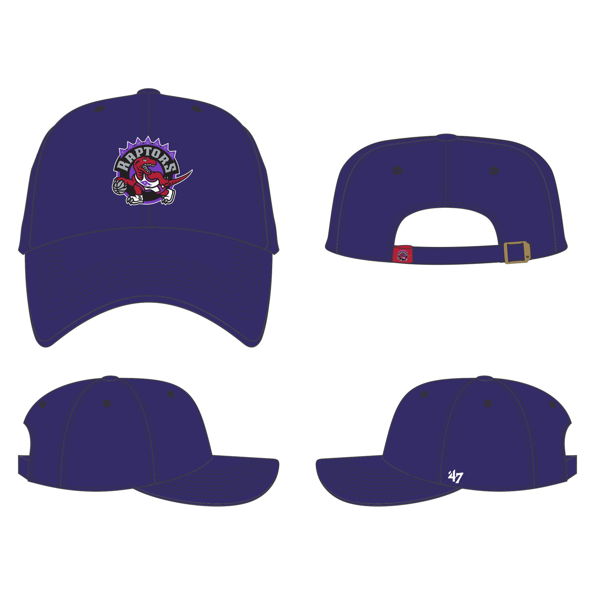 Toronto Raptors NBA 47 Brand Men Purple Clean Up 1995 Logo Adjustable Hat product image 1, provided for visual reference and