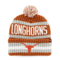Texas Longhorns NCAA 47 Brand Men Orange Bering Cuff Pom Knit product image 1, provided for visual reference and product