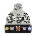 Original Six NHL 47 Brand Men Grey Rink Cuff Pom Knit Hat product image 1, provided for visual reference and product detail