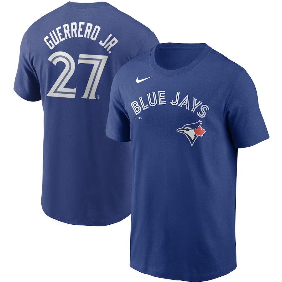 Vladimir Guerrero Jr. Toronto Blue Jays MLB Nike Men Royal Blue Name & Number T-Shirt product image 3, provided for visual