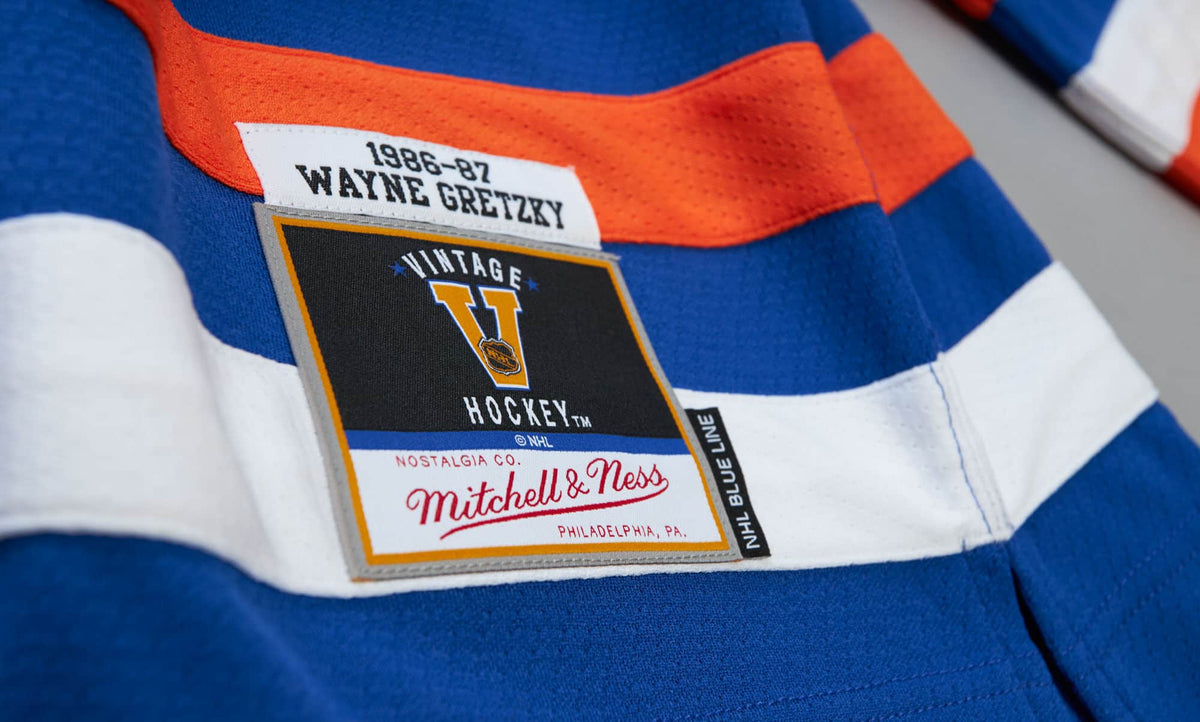 Wayne Gretzky Edmonton Oilers NHL Mitchell & Ness Men Royal Blue 1986 Blue Line Authentic Jersey product image 3, provided