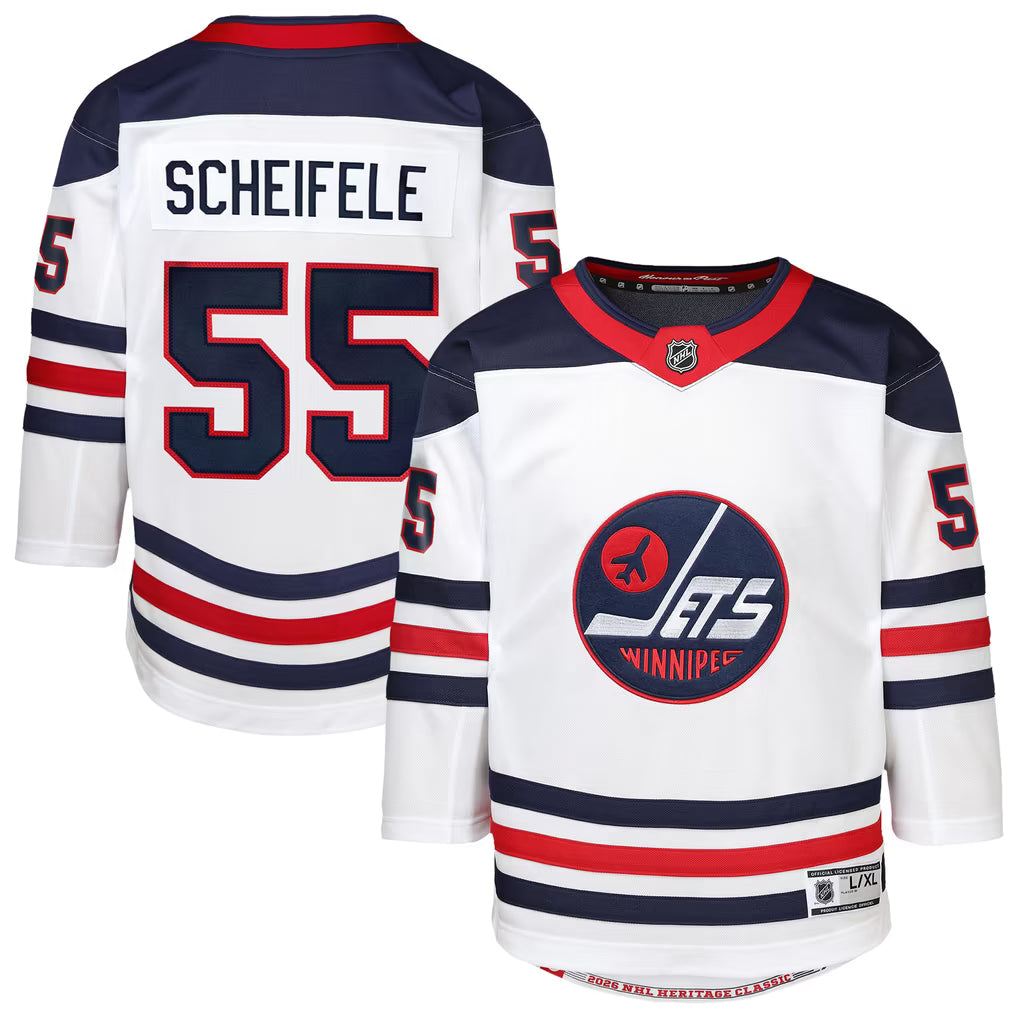 Mark Scheifele Winnipeg Jets NHL Outerstuff Youth White 2026 Heritage Classic Premier Jersey product image 3, provided for